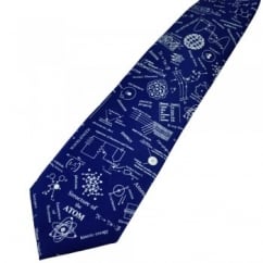 Structure of Atom Navy Blue Novelty Science Tie