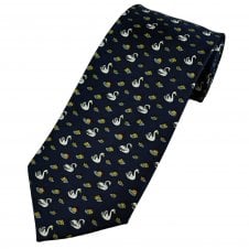 Swans Navy Blue Silk Men's Novelty Tie