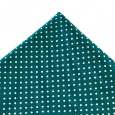Teal Green & White Polka Dot Pocket Square Handkerchief