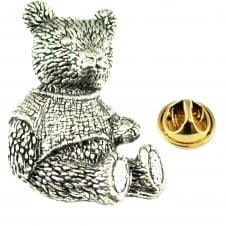 Teddy Bear English Pewter Lapel Pin Badge