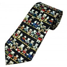 Teddy Bears On Shelf Navy Blue Men's Novelty Tie