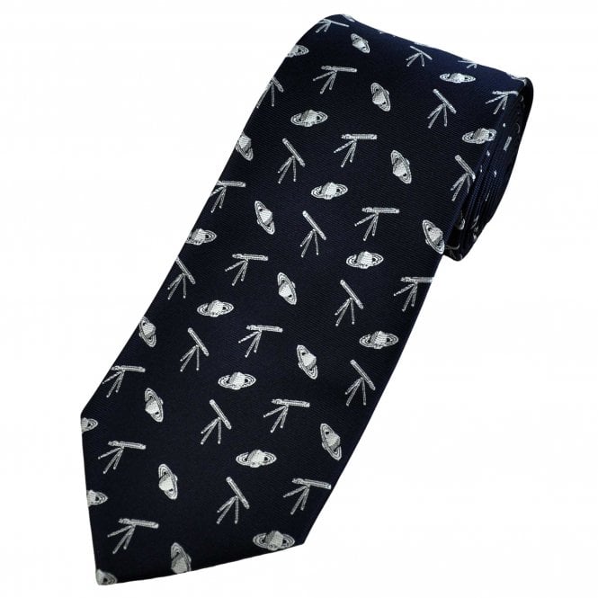 Telescopes & Planets Navy Blue Men's Novelty Tie