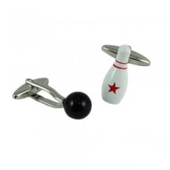 Ten Pin Bowling Ball & Pin Novelty Cufflinks
