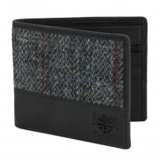 The Berneray Black & Grey Harris Tweed Wallet