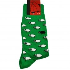 The Black Sheep on Green Men's Novelty Socks