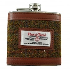 The Stornoway Collection Brown Harris Tweed 6oz Hip Flask