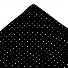 Ties Planet Gold Label Black & White Polka Dot Printed Silk Pocket Square Handkerchief