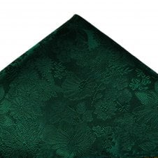 Ties Planet Gold Label Bottle Green Self Flower Patterned Silk Pocket Square Handkerchief