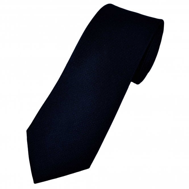 Ties Planet Gold Label Midnight Navy Blue Textured Luxury Silk Men's Tie