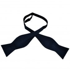 Ties Planet Gold Label Navy Blue & Red Polka Dot Printed Silk Men's Self Tie Bow Tie