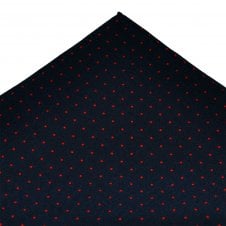 Ties Planet Gold Label Navy Blue & Red Polka Dot Printed Silk Pocket Square Handkerchief