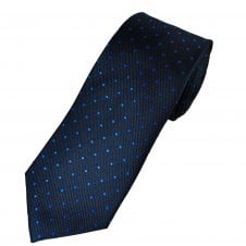 Ties Planet Gold Label Navy & Royal Blue Polka Dot Men's Silk Tie