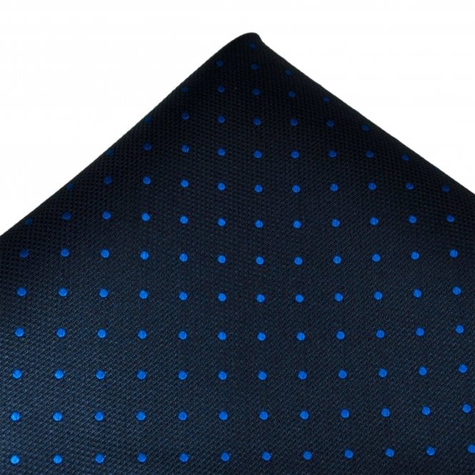  Gold Label Navy & Royal Blue Polka Dot Silk Pocket Square Handkerchief