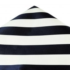 Ties Planet Gold Label Navy & White Striped Silk Pocket Square Handkerchief