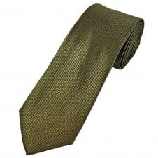 Ties Planet Gold Label Olive Textured Luxury Silk Men's Tie