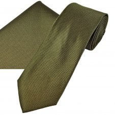 Ties Planet Gold Label Olive Textured Luxury Silk Men's Tie & Pocket Square Handkerchief Set