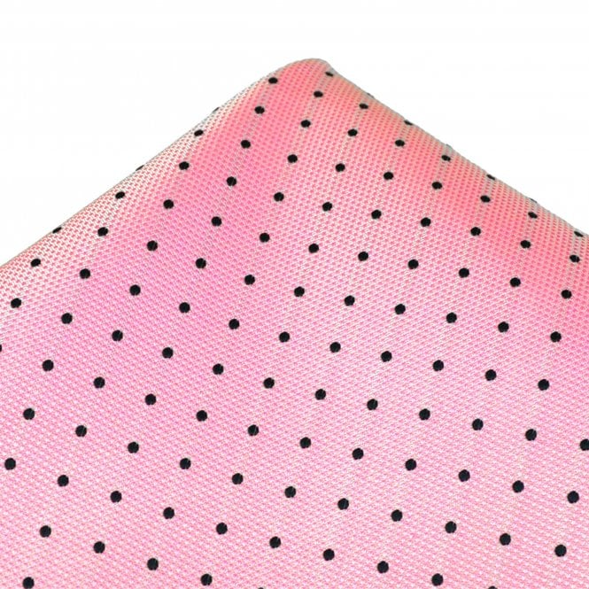 Ties Planet Gold Label Pink & Black Polka Dot Silk Pocket Square Handkerchief