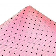 Ties Planet Gold Label Pink & Black Polka Dot Silk Pocket Square Handkerchief
