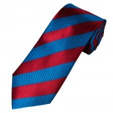 Ties Planet Gold Label Red & Blue Striped Silk Tie