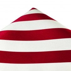 Ties Planet Gold Label Red & White Striped Silk Pocket Square Handkerchief