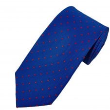 Ties Planet Gold Label Royal Blue & Red Polka Dot Silk Tie