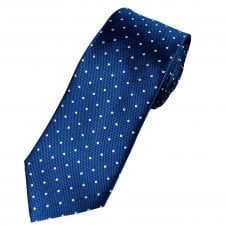 Ties Planet Gold Label Royal Blue & White Polka Dot Men's Silk Tie