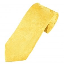 Ties Planet Gold Label Sunflower Yellow Self Flower Patterned Men's Silk Tie