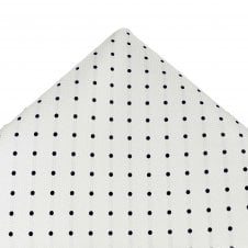 Ties Planet Gold Label White & Black Polka Dot Silk Pocket Square Handkerchief