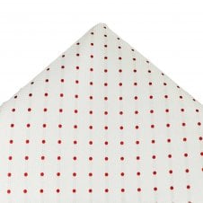 Ties Planet Gold Label White & Red Polka Dot Silk Pocket Square Handkerchief