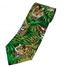 Tiger in Jungle Silk Men's Novelty Tie