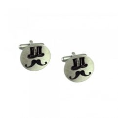 Top Hat & Moustache Novelty Cufflinks