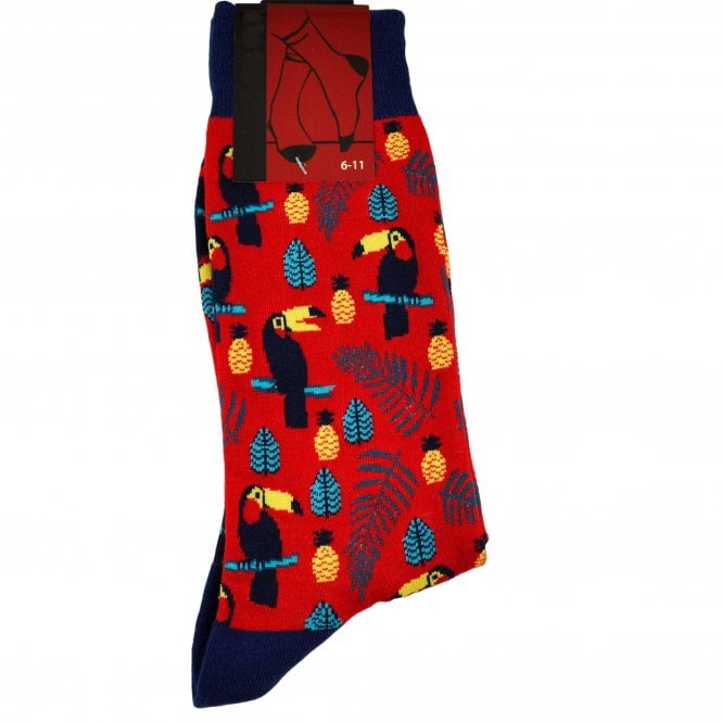 Toucans Red Men's Novelty Socks