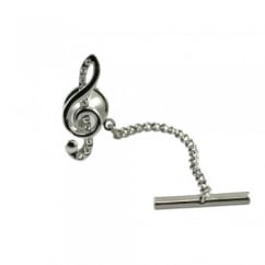 Treble Clef with Swarovski Crystals Tie Pin