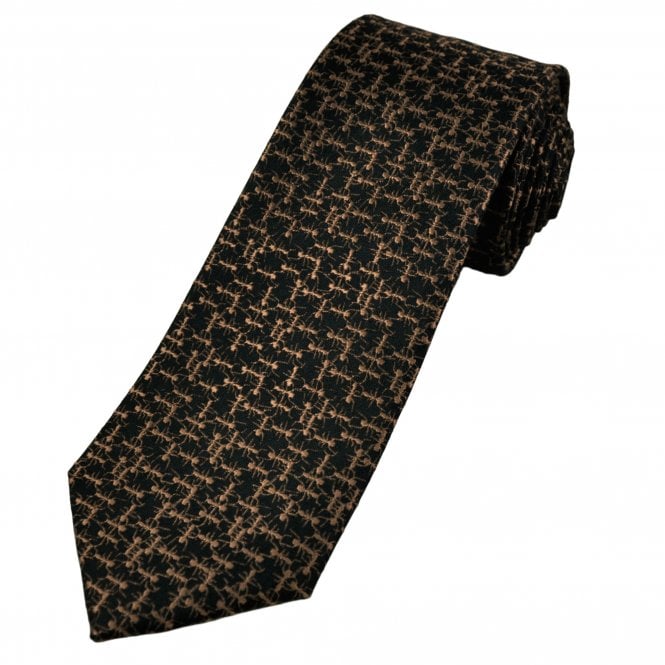 Tresanti Ant Insect Brown on Black Men's Silk Designer Tie