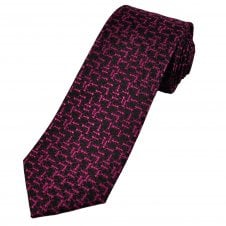 Tresanti Ant Insect Pink on Black Men's Silk Designer Tie