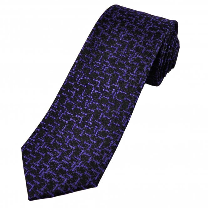 Tresanti Ant Insect Purple on Black Men's Silk Designer Tie