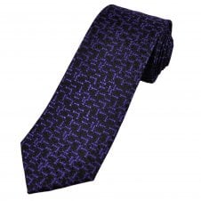 Tresanti Ant Insect Purple on Black Men's Silk Designer Tie