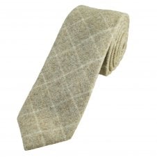 Tresanti Beige & Cream Checked Men's Wool Blend Tie