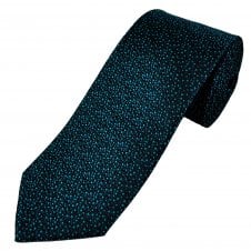 Tresanti Black, Blue & Cyan Spot Pattern Men's Silk Designer Tie