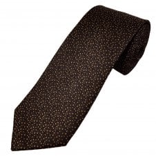 Tresanti Black, Brown & Golden Beige Spot Pattern Men's Silk Designer Tie