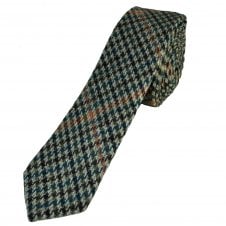 Tresanti Black, Green, Teal, White & Orange Men's Wool Blend Skinny Tie
