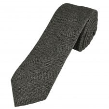 Tresanti Black & Grey Men's Wool Blend Skinny Tie