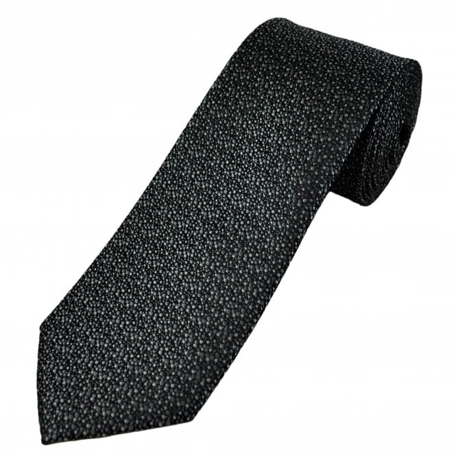 Tresanti Black, Grey & Silver Spot Pattern Men's Silk Designer Tie