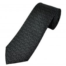 Tresanti Black, Grey & Silver Spot Pattern Men's Silk Designer Tie