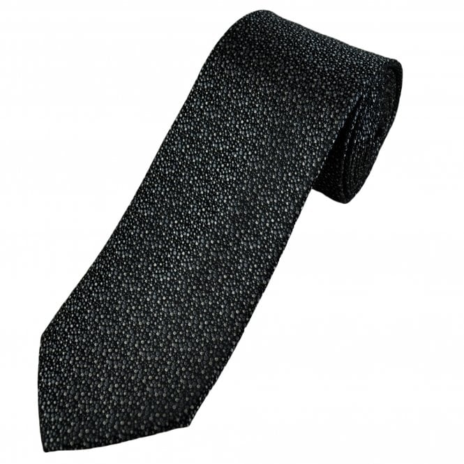 Tresanti Black, Grey & Silver Spot Pattern Men's Silk Designer Tie