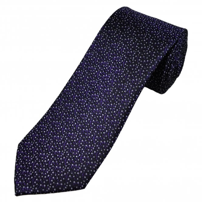 Tresanti Black, Lilac & Purple Spot Pattern Men's Silk Designer Tie