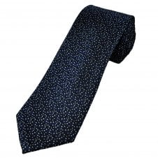 Tresanti Black, Royal Blue & Silver Spot Pattern Men's Silk Designer Tie