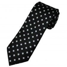 Tresanti Black, Silver & Light Blue Pattern Men's Silk Tie