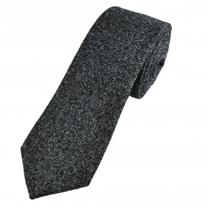 Tresanti Black & Silver Men's Wool Blend Tie