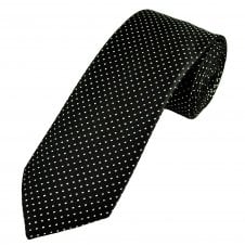 Tresanti Black & Silver Polka Dot Men's Silk Designer Tie